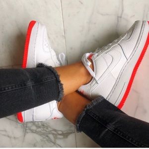 White Air Force 1 with neon pink